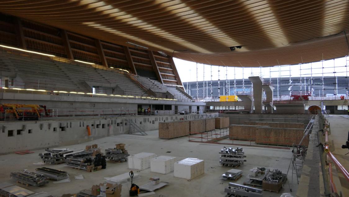 Inauguration du franchissement reliant le Centre Aquatique Olympique au Stade de France